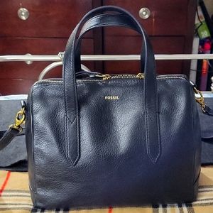 Black Fossil Sydney Satchel